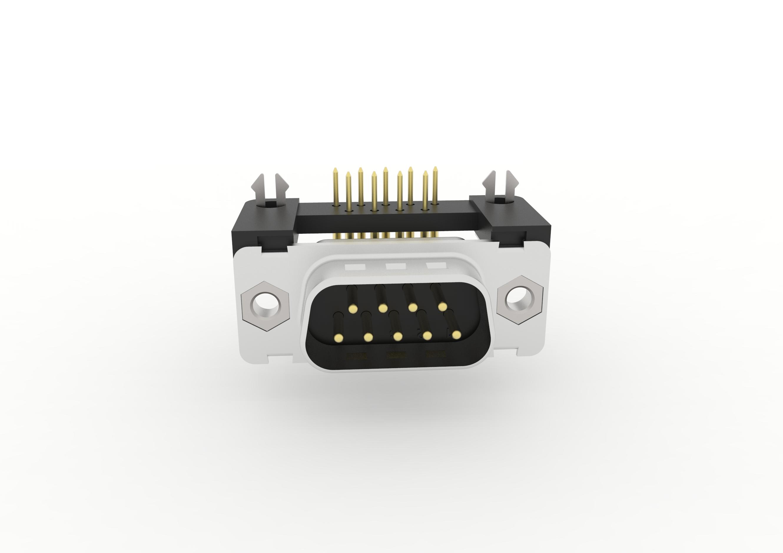 D Sub Connectors Standard Soldered Connection Angled With Plastic Bracket And Grounding Clip D Sub Connectors Standard Soldered Connection Angled With Plastic Bracket And Grounding Clip
